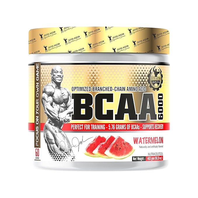 Dexter Jackson BCAA 6000 |Watermelon Flavor | 60 Servings, 463g - Advanced Branched-Chain Amino Acid Formula for Optimal Muscle Recovery
